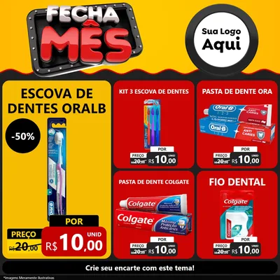 Modelo de Rede Social para Feed Facebook com o tema Fecha Mês para Higiene Pessoal