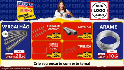 Modelo de TV para TV Horizontal com o tema Ofertas de Junho - Preços Incríveis para Ferragens