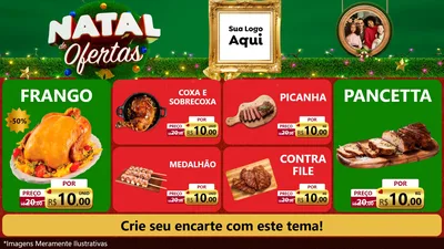 Modelo de TV para TV Horizontal com o tema Natal de Ofertas para Assados