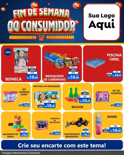 Modelo de Rede Social para Feed Instagram com o tema Fim de Semana do Consumidor para Brinquedos