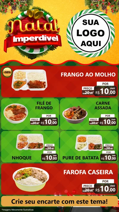 Modelo de TV para TV Vertical com o tema Natal Imperdível para Restaurante