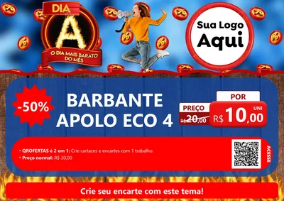 Modelo de Cartaz para Cartaz A4 Horizontal com o tema Dia A - O Dia Mais Barato Do Mês para Armarinho e Aviamentos