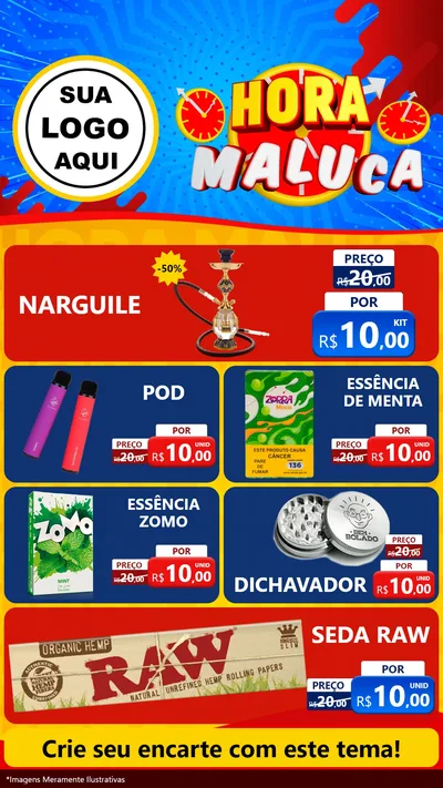 Modelo de TV para TV Vertical com o tema Hora Maluca para Tabacaria