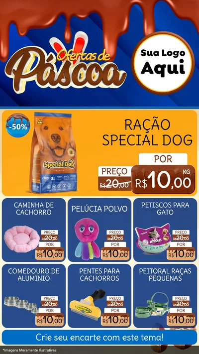 Modelo de Rede Social para Stories com o tema Ofertas de Páscoa para Pet Shop