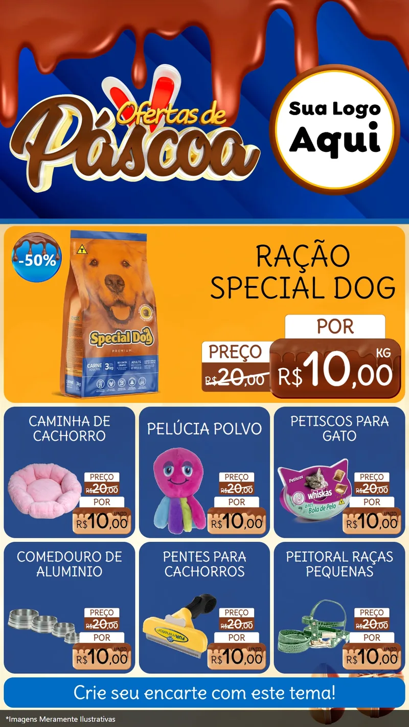 Modelo de Rede Social para Stories com o tema Ofertas de Páscoa para Pet Shop