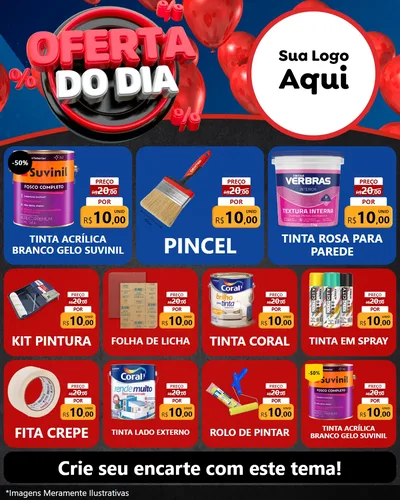Modelo de Rede Social para Feed Instagram com o tema Oferta do Dia para Tintas e Ferramentas