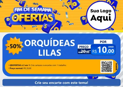 Modelo de Cartaz para Cartaz A4 Horizontal com o tema Fim de Semana de Ofertas para Floricultura e jardim