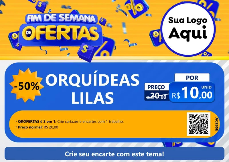 Modelo de Cartaz para Cartaz A4 Horizontal com o tema Fim de Semana de Ofertas para Floricultura e jardim