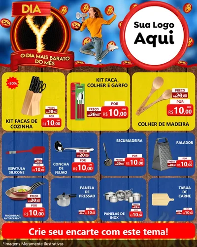 Modelo de Rede Social para Feed Instagram com o tema Dia Y - O Dia Mais Barato Do Mês para Utilidades Domésticas