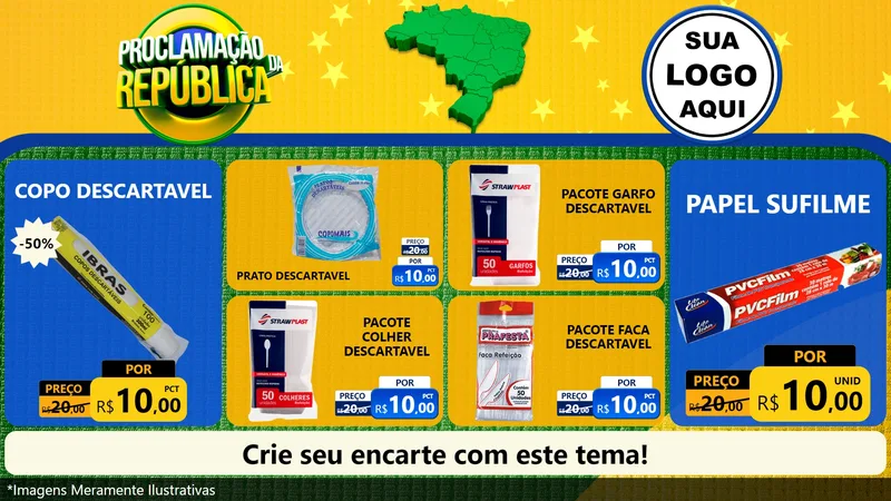 Modelo de TV para TV Horizontal com o tema Proclamação da República para Embalagens