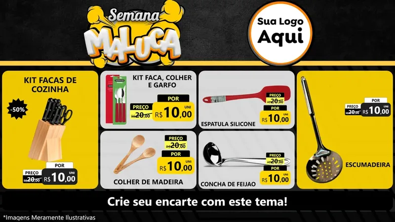 Modelo de TV para TV Horizontal com o tema Semana Maluca para Utilidades Domésticas