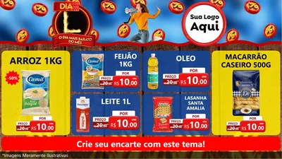 Modelo de TV para TV Horizontal com o tema Dia L - O Dia Mais Barato Do Mês para Supermercado