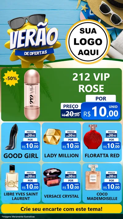 Modelo de Rede Social para Stories com o tema Verão de Ofertas para Perfumes