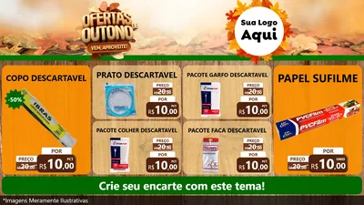 Modelo de TV para TV Horizontal com o tema Ofertas de Outono - Vem, Aproveite! para Embalagens