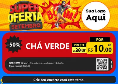 Modelo de Cartaz para Cartaz A4 Horizontal com o tema Super Oferta Setembro para Produtos Naturais
