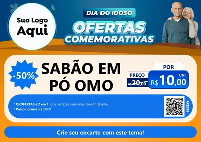 Modelo de Cartaz para Cartaz A4 Horizontal com o tema Dia do Idoso