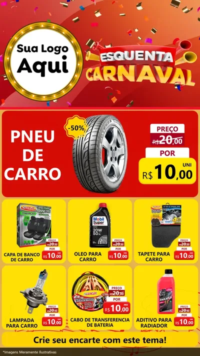 Modelo de Rede Social para Stories com o tema Esquenta Carnaval para Auto peças