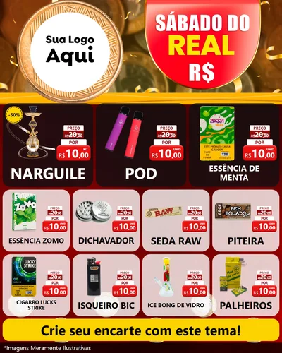 Modelo de Rede Social para Feed Instagram com o tema Sábado do Real para Tabacaria