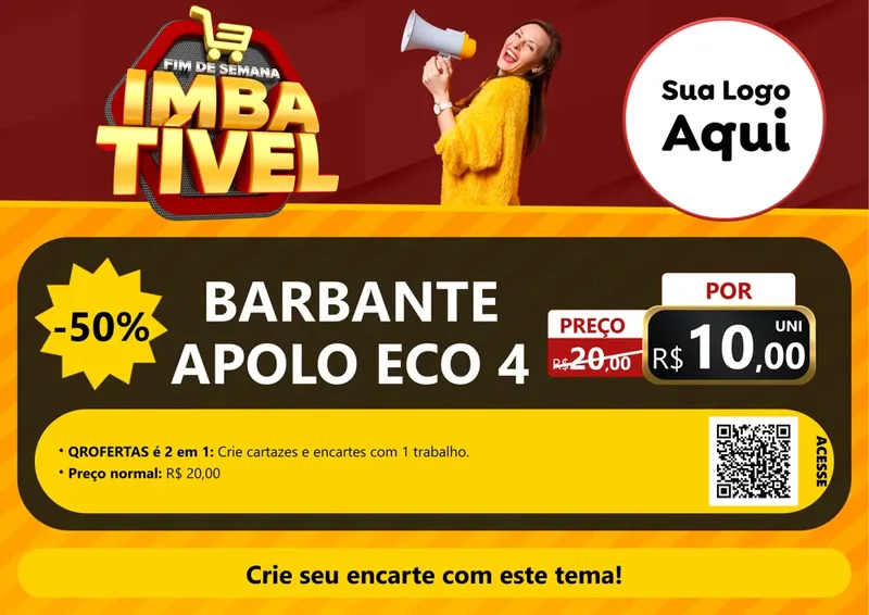 Modelo de Cartaz para Cartaz A4 Horizontal com o tema Fim de Semana Imbatível para Armarinho e Aviamentos