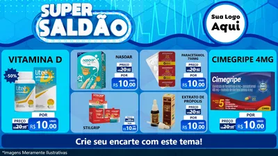 Modelo de TV para TV Horizontal com o tema Super Saldão - Farmácia para Farmácia