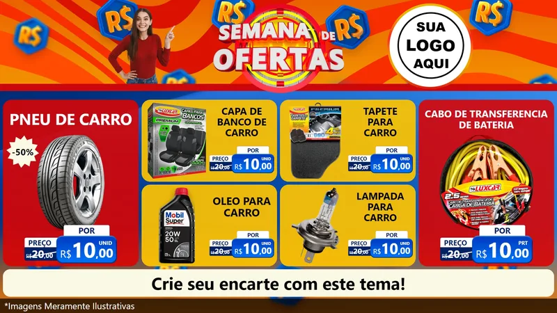 Modelo de TV para TV Horizontal com o tema Semana de Ofertas para Auto peças