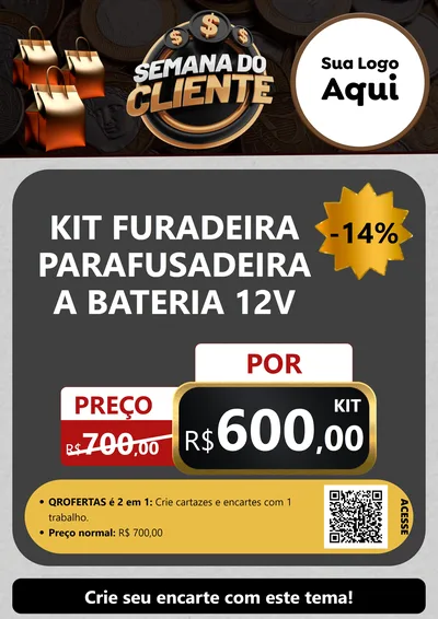 Modelo de Cartaz para Cartaz A4 Vertical com o tema Semana do Cliente para Maquinas e Ferramentas