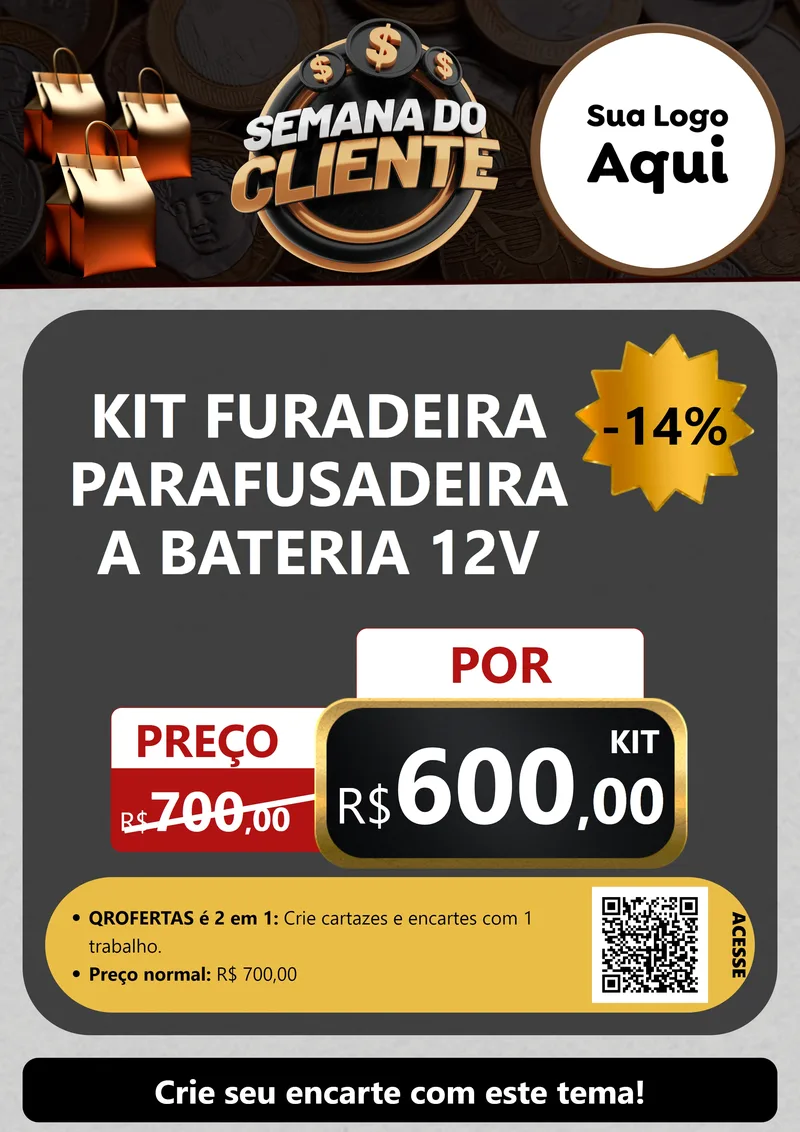 Modelo de Cartaz para Cartaz A4 Vertical com o tema Semana do Cliente para Maquinas e Ferramentas