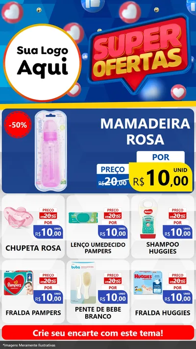 Modelo de Rede Social para Stories com o tema Super Ofertas para Bebês