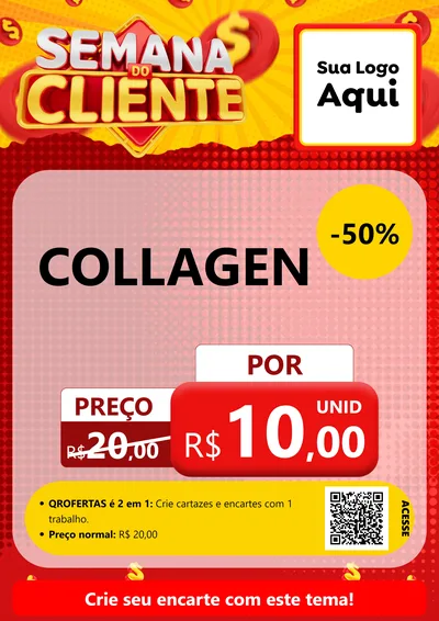 Modelo de Cartaz para Cartaz A4 Vertical com o tema Semana do Cliente para Suplementos alimentares