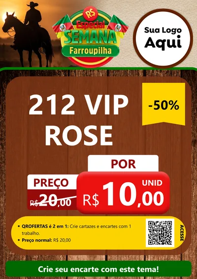Modelo de Cartaz para Cartaz A4 Vertical com o tema Especial Semana Farroupilha para Perfumes