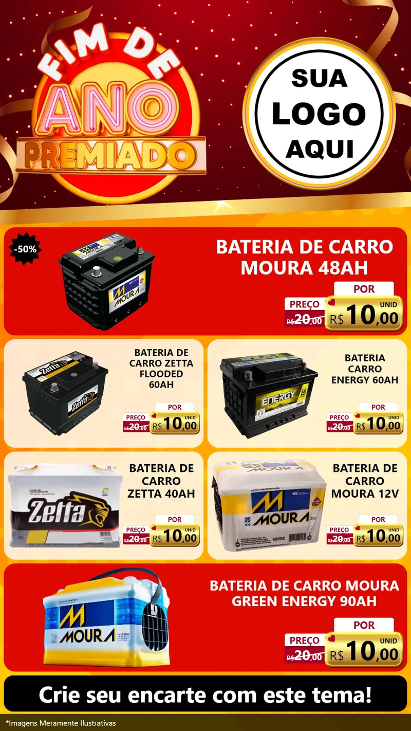 Modelo de TV para TV Vertical com o tema Fim de Ano Premiado para Baterias Elétricas