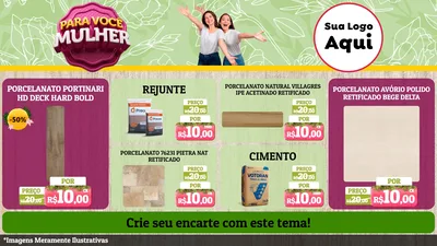 Modelo de TV para TV Horizontal com o tema Para Você Mulher para Pisos e revestimentos