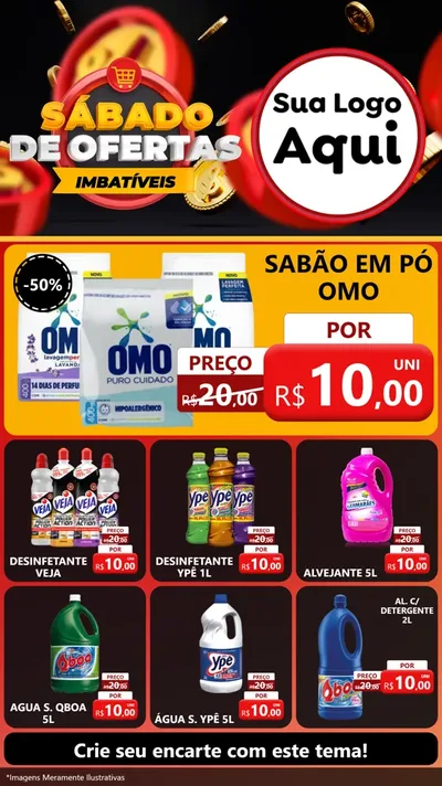 Modelo de Rede Social para Stories com o tema Sábado de Ofertas Imbatíveis para Produtos de Limpeza