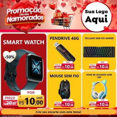 Modelo de Rede Social para Feed Facebook com o tema Promoção Dia dos Namorados para Informática