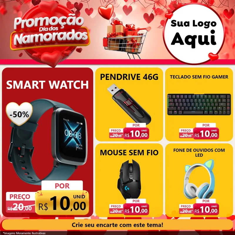 Modelo de Rede Social para Feed Facebook com o tema Promoção Dia dos Namorados para Informática