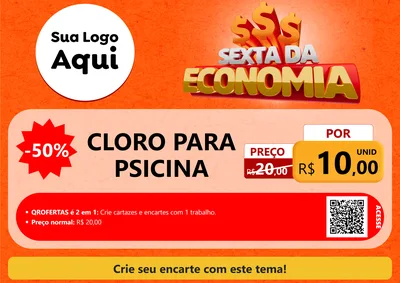 Modelo de Cartaz para Cartaz A4 Horizontal com o tema Sexta da Economia para Produtos para Piscina