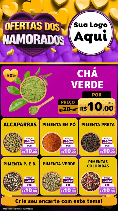 Modelo de Rede Social para Stories com o tema Oferta Dos Namorados para Produtos Naturais