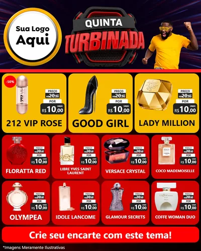 Modelo de Rede Social para Feed Instagram com o tema Quinta Turbinada para Perfumes