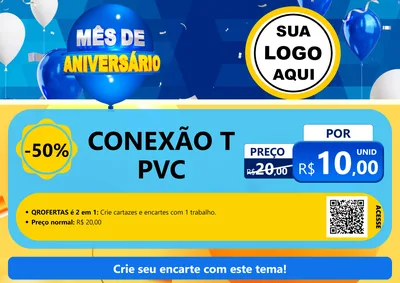 Modelo de Cartaz para Cartaz A4 Horizontal com o tema Mês de Aniversário para Tubos e conexões