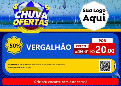 Modelo de Cartaz para Cartaz A4 Horizontal com o tema Chuva de Ofertas para Ferragens