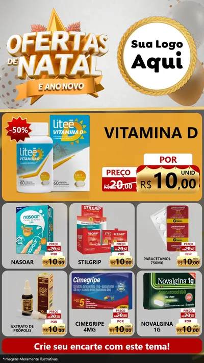 Modelo de Rede Social para Stories com o tema Ofertas De Natal E Ano Novo para Farmácia