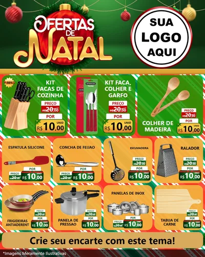 Modelo de Rede Social para Feed Instagram com o tema Ofertas de Natal para Utilidades Domésticas