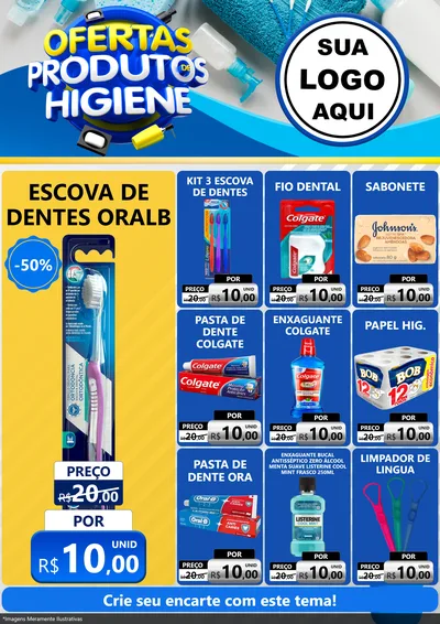 Modelo de Encarte para Encarte A4 Vertical com o tema Ofertas Produtos de Higiene para Higiene Pessoal