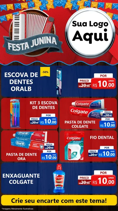Modelo de TV para TV Vertical com o tema Festa Junina para Higiene Pessoal