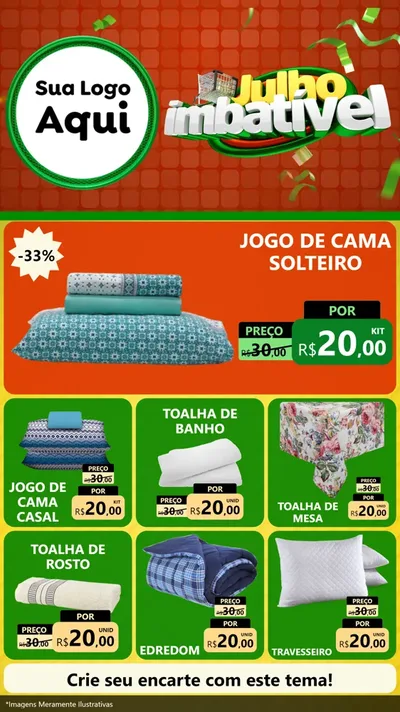 Modelo de Rede Social para Stories com o tema Julho Imbatível para Cama, Mesa e Banho
