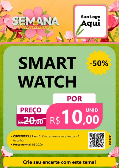 Modelo de Cartaz para Cartaz A4 Vertical com o tema Semana da Primavera para Informática