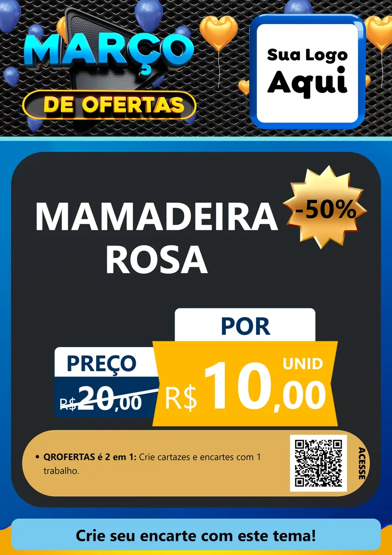 Modelo de Cartaz para Cartaz A4 Vertical com o tema Março de Ofertas para Bebês