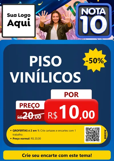 Modelo de Cartaz para Cartaz A4 Vertical com o tema Nota 10 para Material para Construção