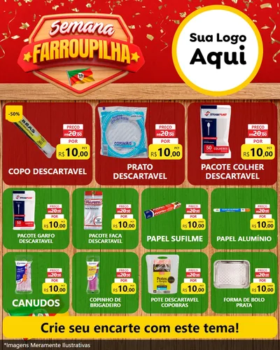 Modelo de Rede Social para Feed Instagram com o tema Semana Farroupilha para Embalagens