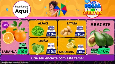 Modelo de TV para TV Horizontal com o tema Folia de Ofertas para Hortifrúti